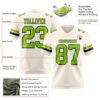 Custom Cream Neon Green-Black Authentic Football Jersey