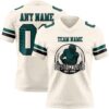 Custom Cream Midnight Green-Black Authentic Football Jersey