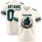 Cream1117-1 Custom Cream Midnight Green-Black Authentic Football Jersey