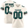 Custom Cream Midnight Green-Black Authentic Football Jersey