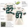 Custom Cream Midnight Green-Black Authentic Football Jersey