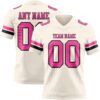 Custom Cream Pink-Black Authentic Football Jersey