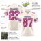 Cream1123-2 Custom Cream Pink Black-Light Blue Authentic Football Jersey