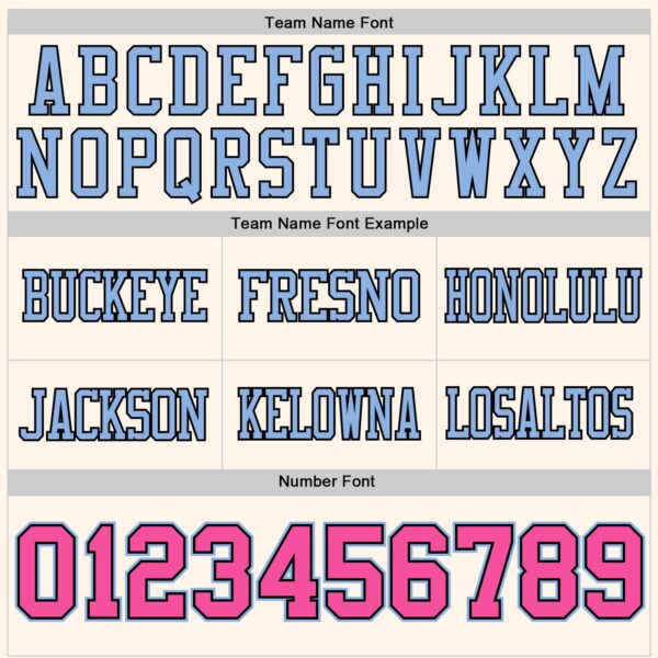 Custom Cream Pink Black-Light Blue Authentic Football Jersey