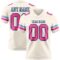 Cream1123 Custom Cream Pink Black-Light Blue Authentic Football Jersey
