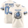 Custom Cream Light Blue-Steel Gray Authentic Football Jersey