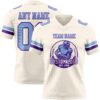 Custom Cream Light Blue-Purple Authentic Football Jersey