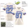 Custom Cream Light Blue-Purple Authentic Football Jersey