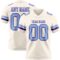 Custom Cream Light Blue-Purple Authentic Football Jersey