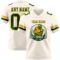 Cream1132-1 Custom Cream Green-Gold Authentic Football Jersey