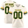 Custom Cream Green-Gold Authentic Football Jersey