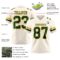 Cream1132-2 Custom Cream Green-Gold Authentic Football Jersey