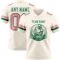 Cream1137-1 Custom Cream Medium Pink-Kelly Green Authentic Football Jersey