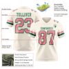Custom Cream Medium Pink-Kelly Green Authentic Football Jersey
