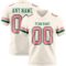 Cream1137 Custom Cream Medium Pink-Kelly Green Authentic Football Jersey