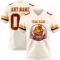 Cream1144-1 Custom Cream Crimson-Gold Authentic Football Jersey