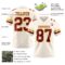 Cream1144-2 Custom Cream Crimson-Gold Authentic Football Jersey