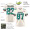 Cream1145-2 Custom Cream Aqua-Crimson Authentic Football Jersey
