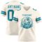 Cream1146-1 Custom Cream Teal Authentic Football Jersey