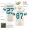 Cream1146-2 Custom Cream Teal Authentic Football Jersey
