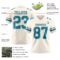 Cream1147-2 Custom Cream Teal-Gray Authentic Football Jersey