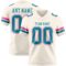 Cream1148 Custom Cream Teal-Pink Authentic Football Jersey