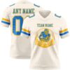 Custom Cream Powder Blue-Gold Authentic Football Jersey