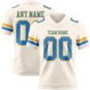 Custom Cream Powder Blue-Gold Authentic Football Jersey