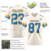 Custom Cream Powder Blue-Gold Authentic Football Jersey