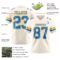 Cream1151-2 Custom Cream Powder Blue-Gold Authentic Football Jersey