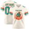 Cream1152-1 Custom Cream Aqua-Orange Authentic Football Jersey