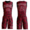 Custom Crimson Crimson-Black Round Neck Sublimation Basketball Suit Jersey