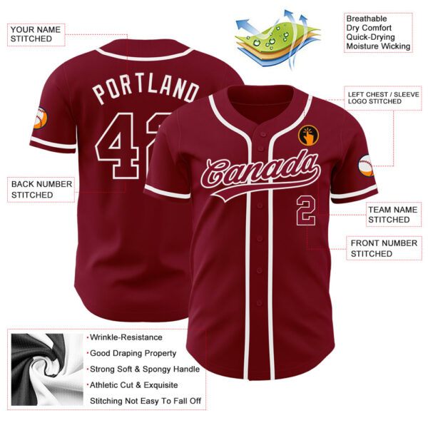 Custom Crimson Crimson-White Authentic Baseball Jersey
