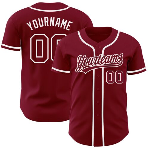 Crimson0077 Custom Crimson Crimson-White Authentic Baseball Jersey
