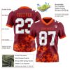 Custom Crimson White Orange-Gray 3D Pattern Splash Authentic Football Jersey