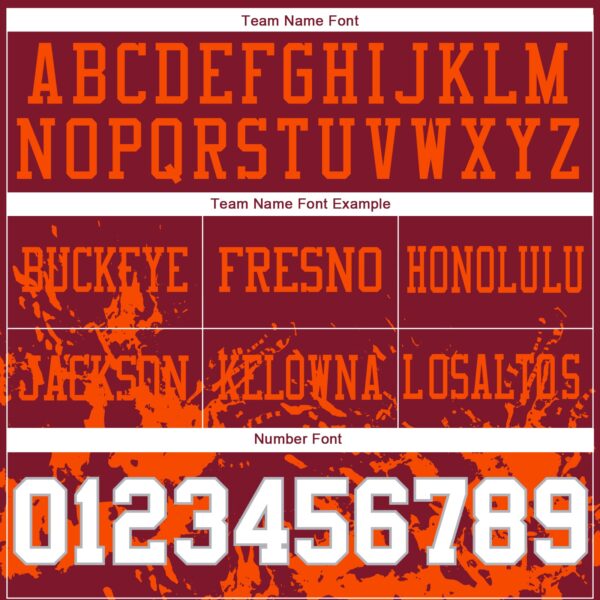 Custom Crimson White Orange-Gray 3D Pattern Splash Authentic Football Jersey