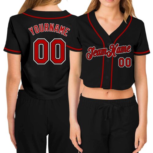 Cropped0053_2e1f70fe-20cd-4847-9131-c981f14f0d1b Custom Women's Black Red-White V-Neck Cropped Baseball Jersey