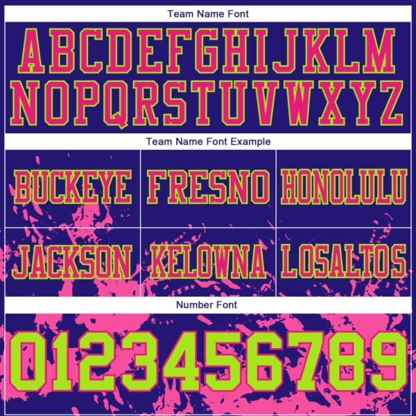 Custom Dark Purple Neon Green-Hot Pink 3D Pattern Splash Authentic Football Jersey