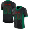 Custom Black Kelly Green-Red Drift Fashion Football Jersey