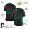 Custom Black Kelly Green-Red Drift Fashion Football Jersey