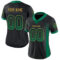 Custom Black Kelly Green-Old Gold Drift Fashion Football Jersey
