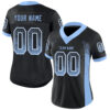 Custom Black Light Blue-White Drift Fashion Football Jersey