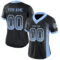 Custom Black Light Blue-White Drift Fashion Football Jersey