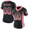 Custom Black Medium Pink-White Drift Fashion Football Jersey