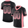Custom Black Medium Pink-White Drift Fashion Football Jersey