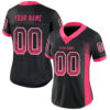 Custom Black Neon Pink-White Drift Fashion Football Jersey