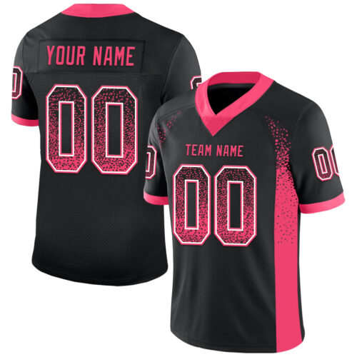 Drift0028 Custom Black Neon Pink-White Drift Fashion Football Jersey
