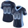 Custom Navy Light Blue-White Drift Fashion Football Jersey
