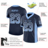 Custom Navy Light Blue-White Drift Fashion Football Jersey