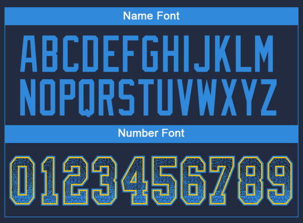 Custom Navy Powder Blue-Yellow Drift Fashion Football Jersey